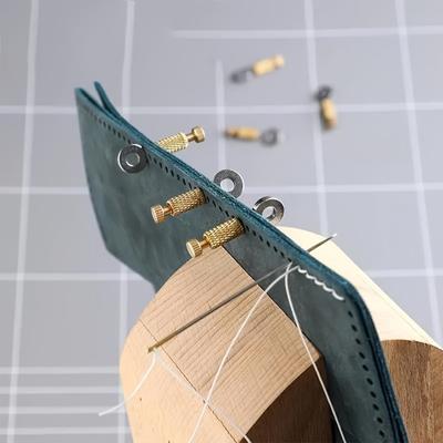 Nuevo en 5 piezas de aguja de posicionamiento de sutura, manual de bricolaje, sujeción de sutura de cuero fija para evitar la dislocación del orificio de corte, herramientas de cuero