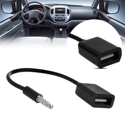 3.5mm Audio Plug Jack To USB 2.0 Male To Female Converter Cable Cord For Car MP3