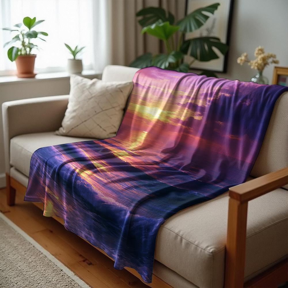 Purple Floral Skeleton Vintage Anime Cartoon Flannel Blanket Soft Warm Throw for Bedroom Sofa Car Kids Holiday Gift