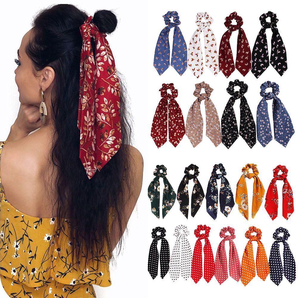 

Эластичные аксессуары для волос Резиновые веревки Цветочный бант Scrunchie Веревка для волос Шарф Шарф для волос Галстуки-бабочки