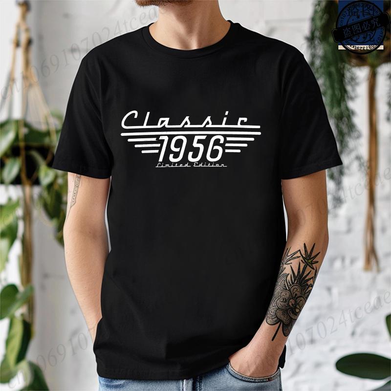 

Born in 1956 Printed Mens Women TShirts Dad Birthday Grandpa Turning 70th Shirt Short Sleeve TShirts Summer Fashion Tees S