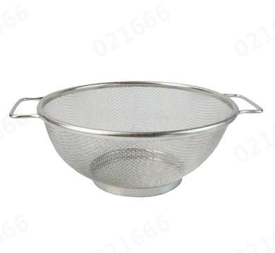 Kitchen Tools Vegetable Fruit Drainer With Double Handles Stainless Steel Colander Basket Durable Food Fruit Drainer Container