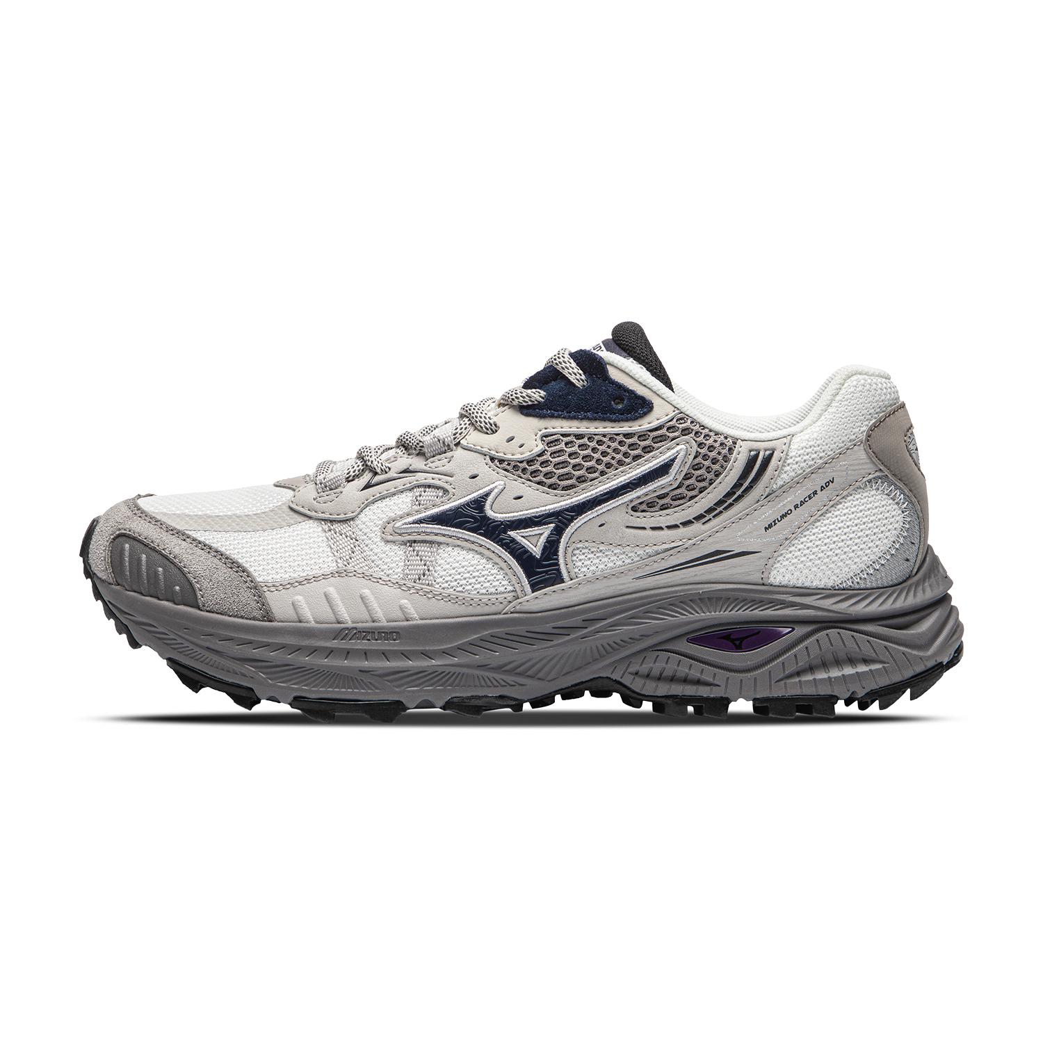 Mizuno Racer ADV Outdoor Thick Sole Breathable Running Shoes Unisex Light Gray D1GH241223 42.5