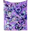 Purple Butterfly Flannel Blanket Watercolor Pattern Blanket Home Office Nap Blanket Air Conditioning Blanket