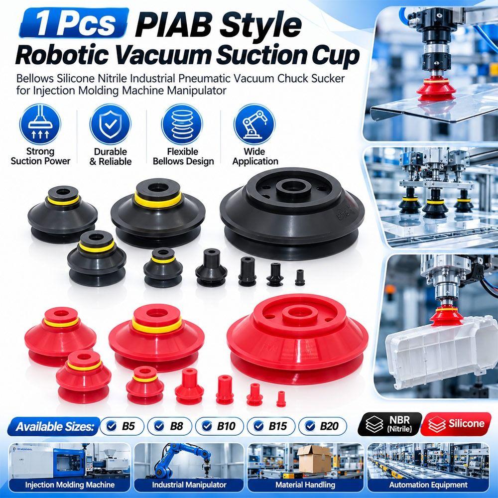 1Pcs PIAB Style Vacuum Suction Cup Industrial Vacuum Chuck  for Industrial Pneumatic Accessories