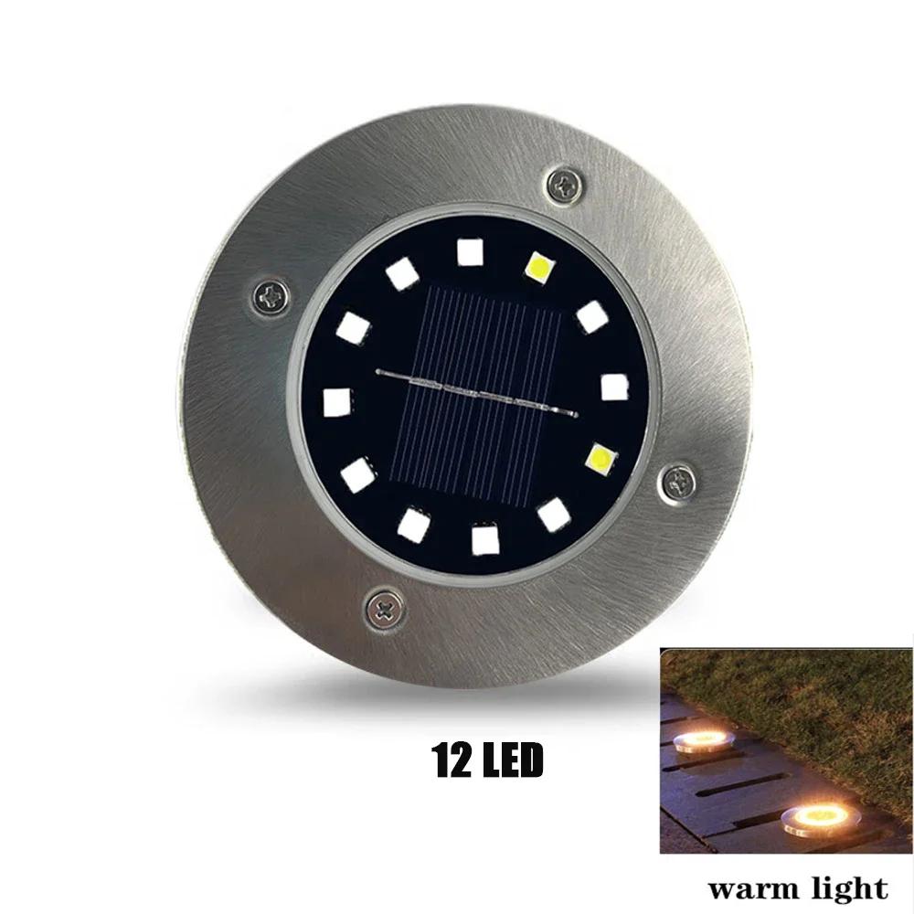LED Solar Lawn Lights Outdoor Solar Powered Buried Street Lamp Garden Villa Decorative Solar Light White Warm Pathway Patio
