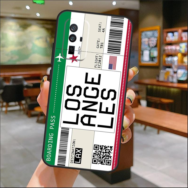 Boarding Pass Ticket Case For Xiaomi 14T Pro 13T 11T 12T 13 14 15 Ultra POCO X7 Pro X3 X5 X6 M6 F5 F6 Pro Cover