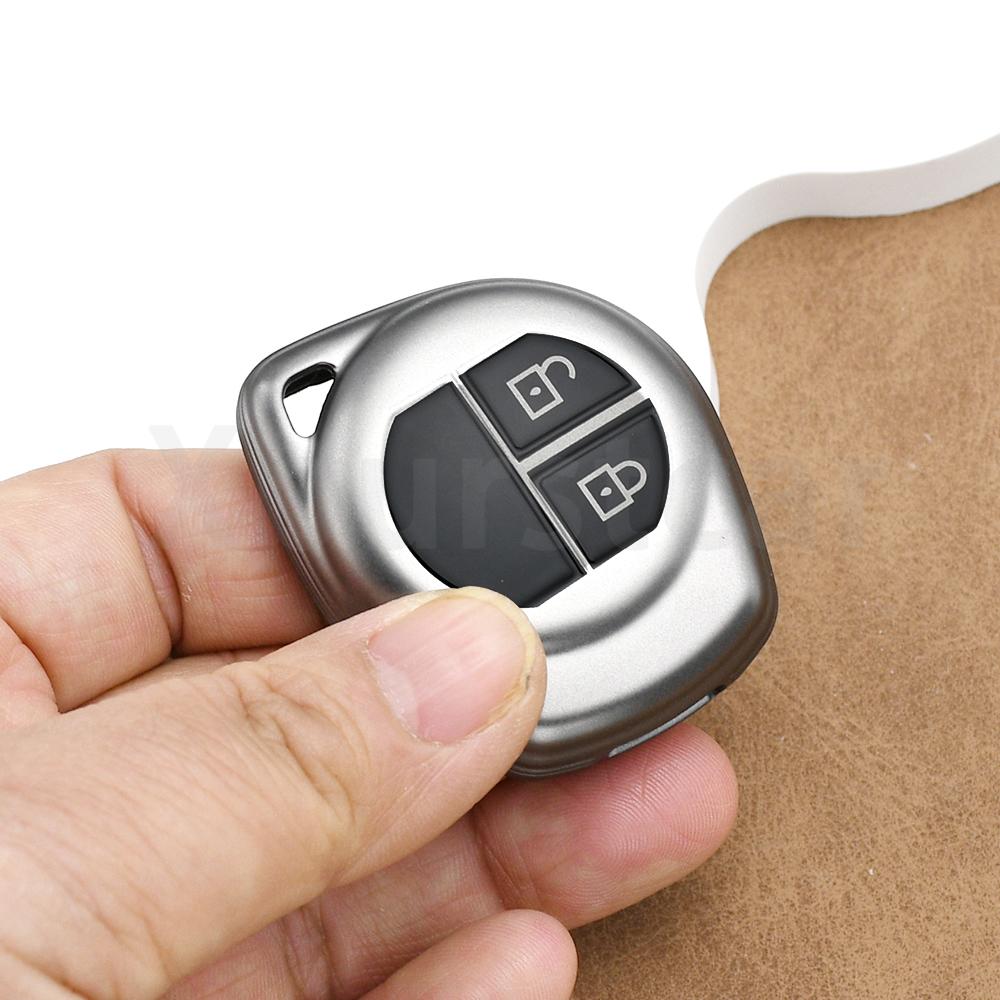 Gun Grey TPU für Suzuki Sx4 Classic Spresso Liana Celerio Ciaz Ignis Vitara Swift Jimny Fernbedienung Autoschlüsselhülle Keyless Abdeckung Halter