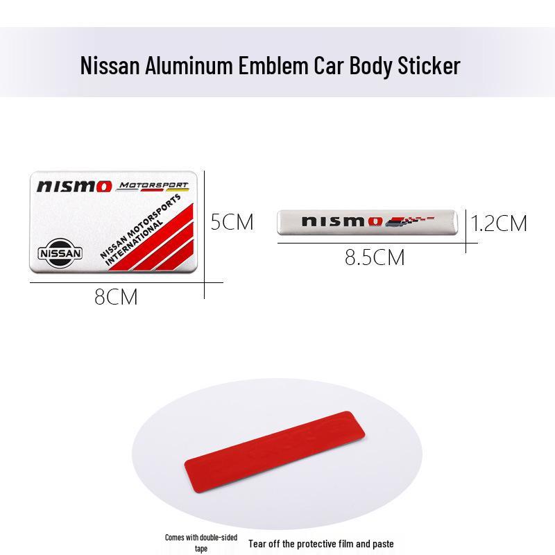 Nissan Sylphy, Qashqai, Teana, X-Trail, Kicks Nismo Aluminiowa Naklejka Samochodowa