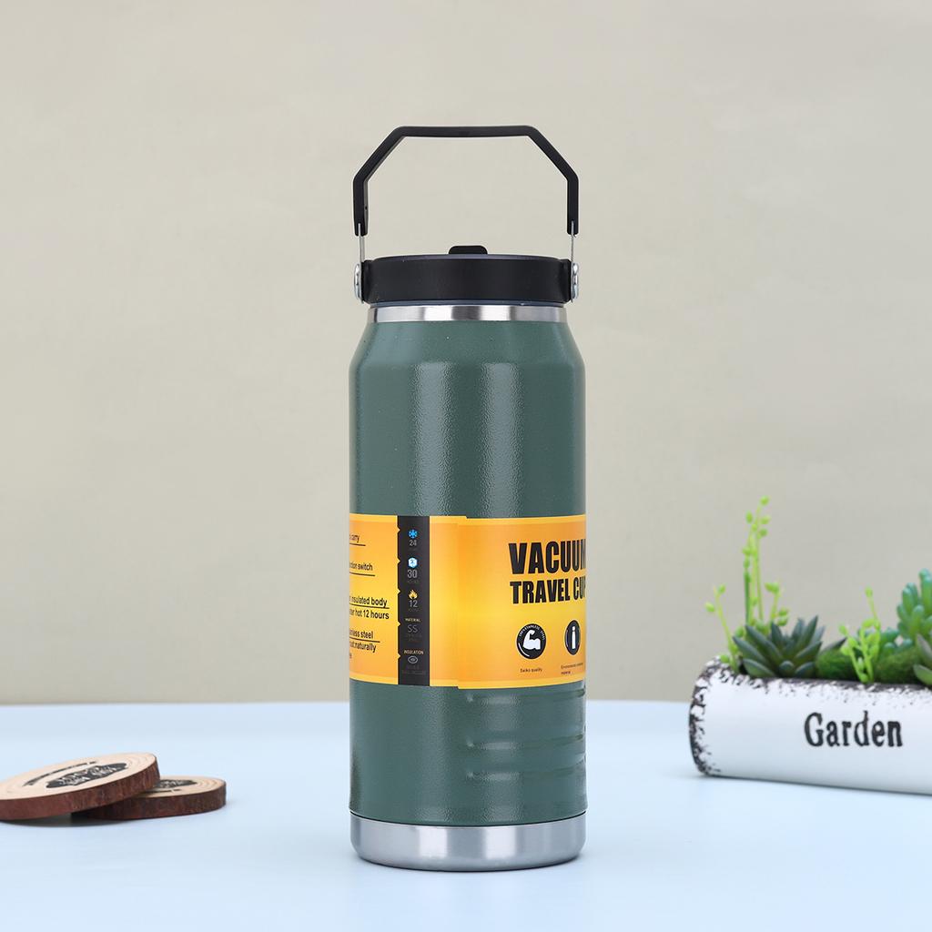 American 304 stainless steel large ice bucket outdoor mountain climbing and cycling sports water bottle straw cup