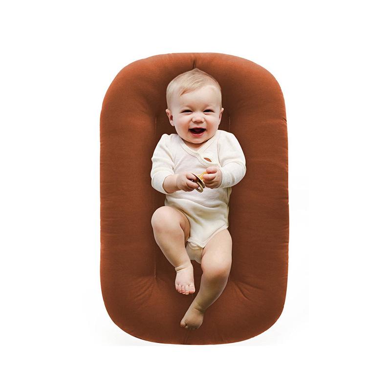 Baby Bassinet Bed Portable Womb Shaped Mattress Removable Washable Cover Infant Sleep Nest Hypoallergenic Microfiber Padding Compact Travel Cot