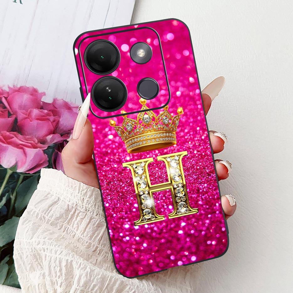 For Infinix Smart 7 HD Case X6516 Luxury Letters Cover Soft Silicone Phone Case For Infinix Smart 7 Plus Smart7 X6515 X6517 Bags