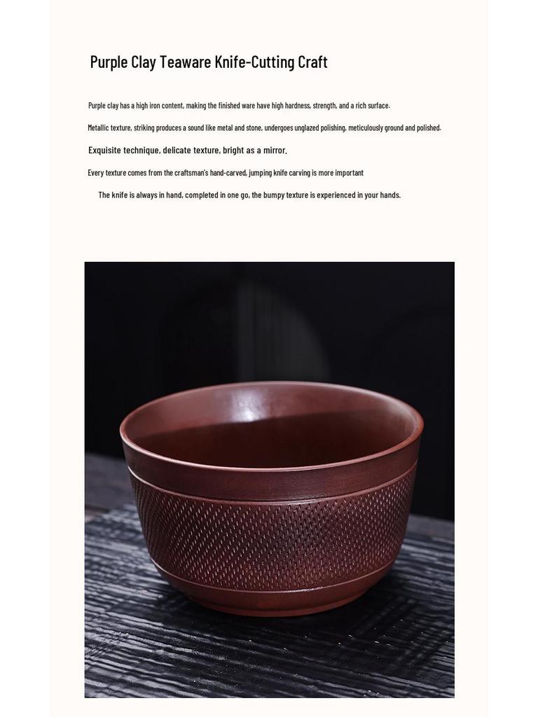 Premium Purple Clay Jianshui Ceramic Tea Wastewater Bowl & Storage Pot Holder