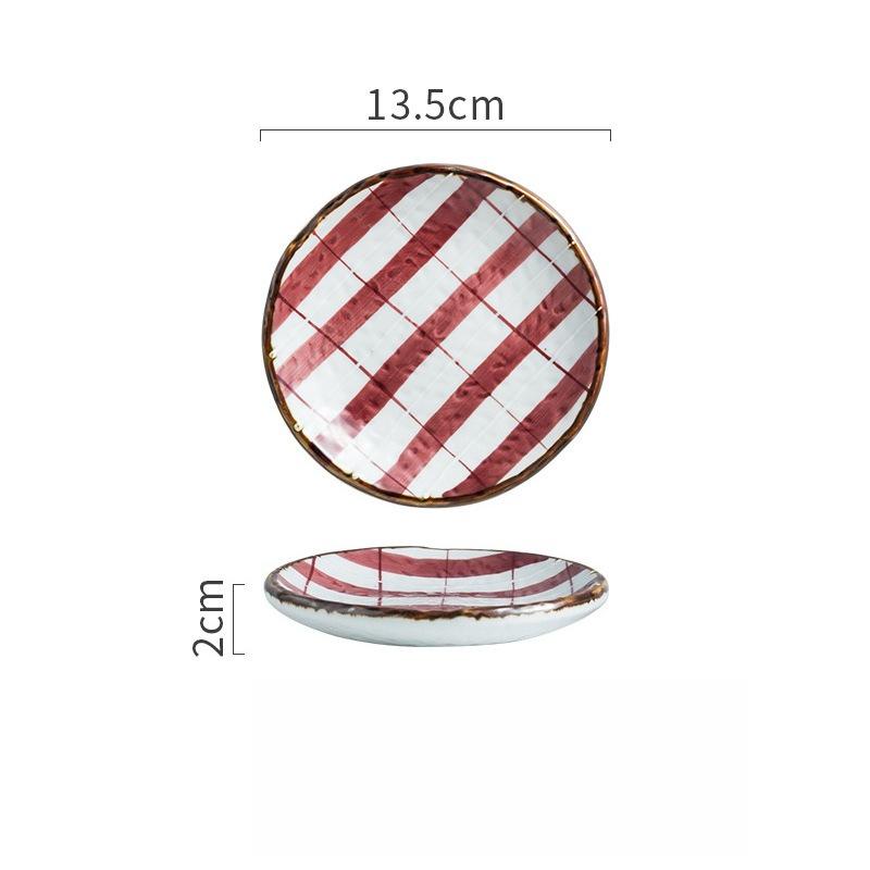 Japanese Sushi Plate Ceramic Dish for Restaurant Commercial Use Sashimi Salmon Appetizer Round Tray