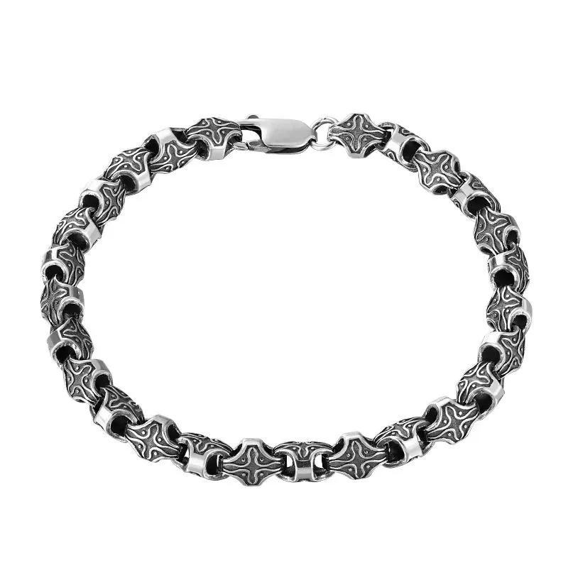 Neues Kreuzblumenarmband für Herren, neues Retro-Punk-Design mit geometrischem Rautenmuster, trendig und attraktiv