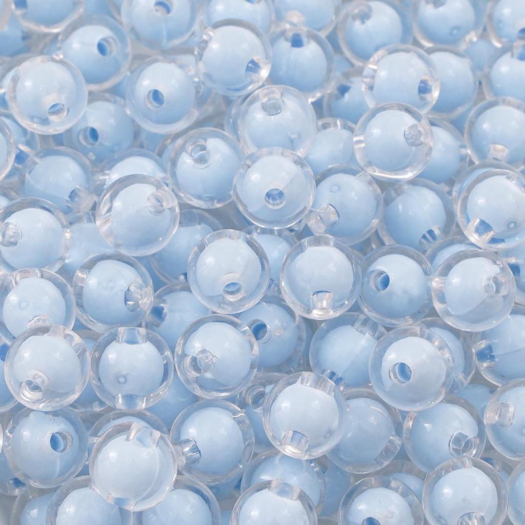 50Pcs Acrylic Beads Coated Colored Loose Round Beads For Jewelry Making DIY Necklace Accessories