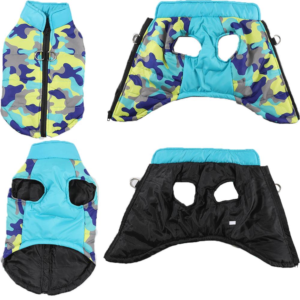 Winter Small Dog Jacket Waterproof Printed Puppy Cloth Camouflage Pet Padded Overalls D-ring Sleeveless Dog Vest Coat for Cats