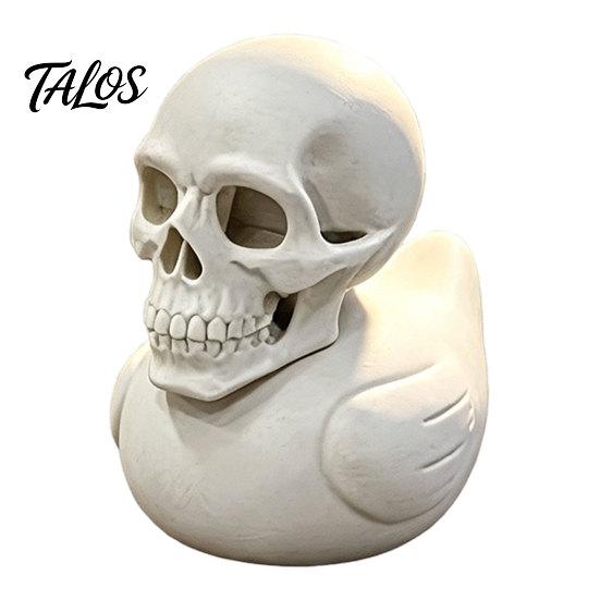 Novelty Spooky Cute Figurine 3D Printed Skull Duck Ornament, Gothic Figurine, Creative Modern Home Decor Halloween for Office Bedroom Living