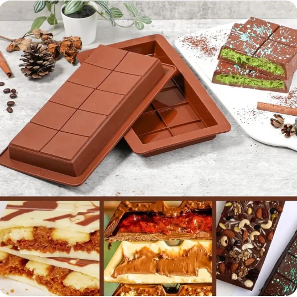 Dubai Chocolate Mold Food Grade Silicone Chocolate Mold Rectangular DIY Mold Kitchen Baking Accessories