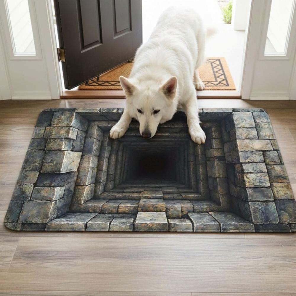 Water-absorbing Optical Illusion Doormat Non-slip Bedroom Door Rug Bathroom Carpet Home Decor