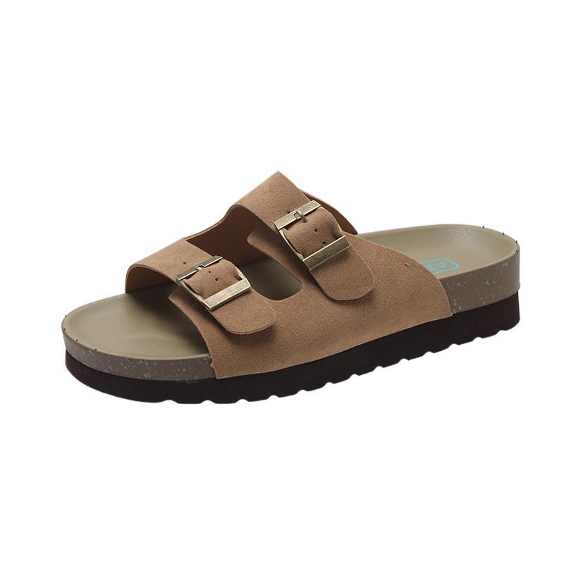 Großformatige Coole Drag Neue Plattform Damen Xia Yuantoulou Zweigstelle Metallschnalle Tragen Kitten Heel Rutschfeste Strandschuhe