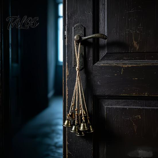 Exotic Style Home Decor Bohemian Metal Bell Pendant with Wooden Beads & Jute Rope, Retro Colorful Beaded Door Hanger Hanging Wind Chime for Window And