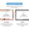 Personalized License Plate Frame Stainless Steels Artistic Flower Pink License Plate Car Tag Holder with 4 Holes and Screws for Women Men Auto
