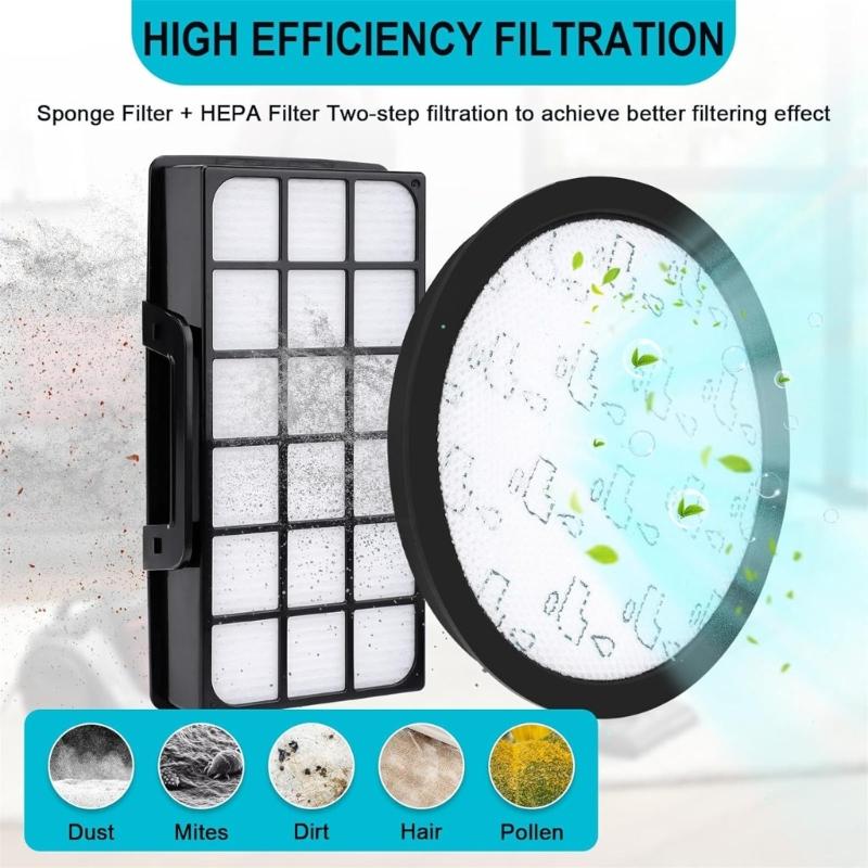 Strong Washable Vacuum Cleaner Filters Replacement Set for RO7611 RO7634 Heavy Duty Construction various Cycle Use