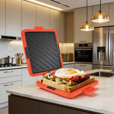 Micro-ondes Grille-pain Sandwichière Plaque de cuisson Anti-adhésif Lave-vaisselle Sûr Cuisson Rapide et Uniforme Plaque Grill Sandwich pour Maison Bureau Petit-déjeuner