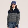 DEESHA Girls' Striped Half-Zip Pullover Sweater