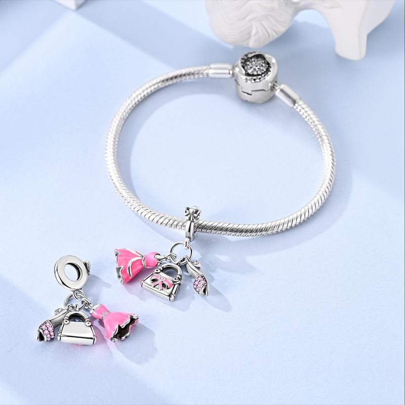 Charms Copper Summer Sandals Skirts Bags Pendants Fit Beads Plata Authentic Bracelet Charms Women Jewelry Crafting Handmade