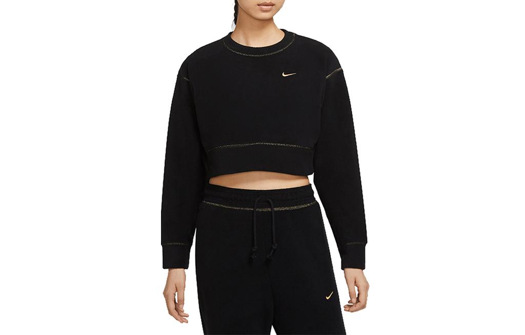 Nike Sweatshirts Women's Black Crew Neck Moderate Regular CU6094-010