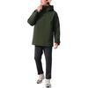 Skechers Solid Color Hooded Woven Mid-Length Down Jacket Men Outerwear Black-Forest-Green L423M167-0373