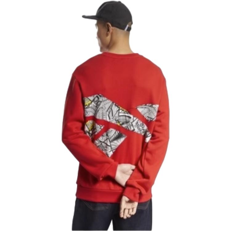 Reebok Cny Series Letter Round Neck Pullover Sweatshirt Unisex Sweatshirt Red HE7130