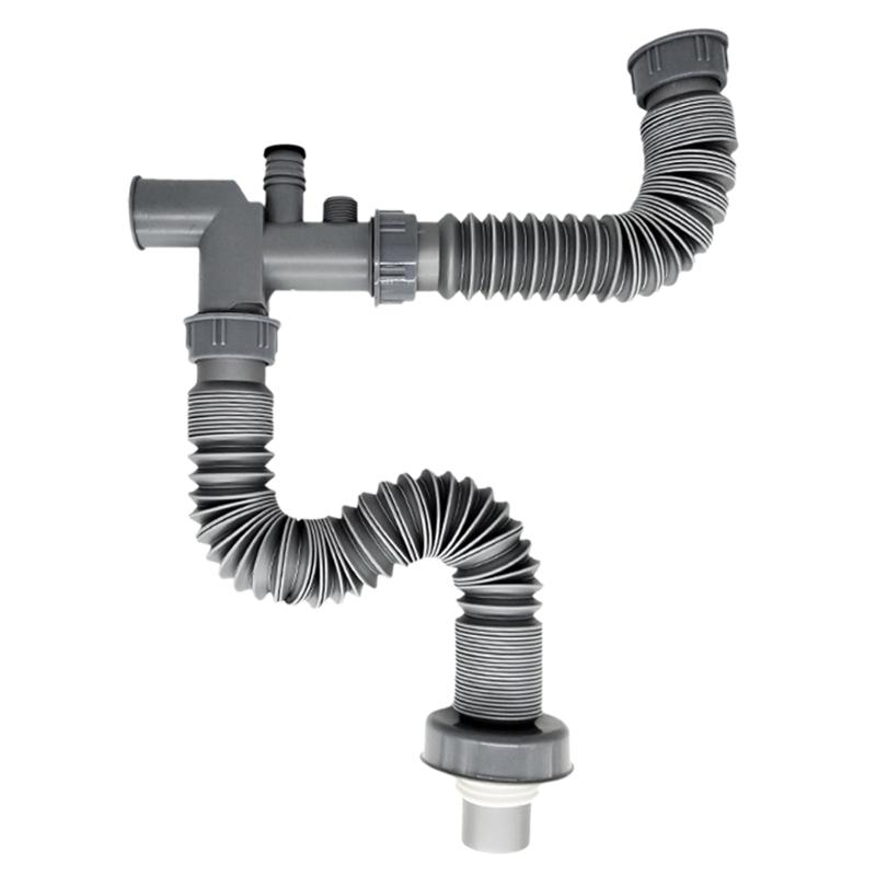 Flexibles Spülbeckenablaufrohr mit Adapter Ausziehbares Rohr-Ablaufrohr für Spülbeckenablauf & Müllentsorgung