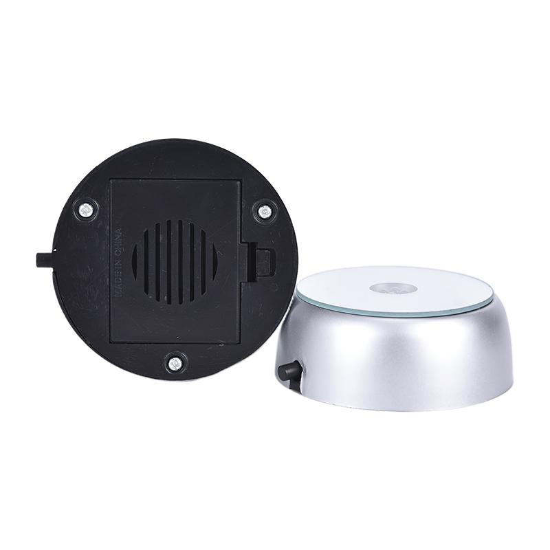 1Pc 4 Leds Luminous Base Light  Glass Display Colorful Round Stand Base