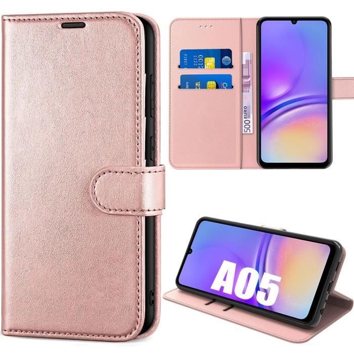 Coque de protection - Samsung - Galaxy A05 - Antichoc - Cuir PU - Fentes pour cartes