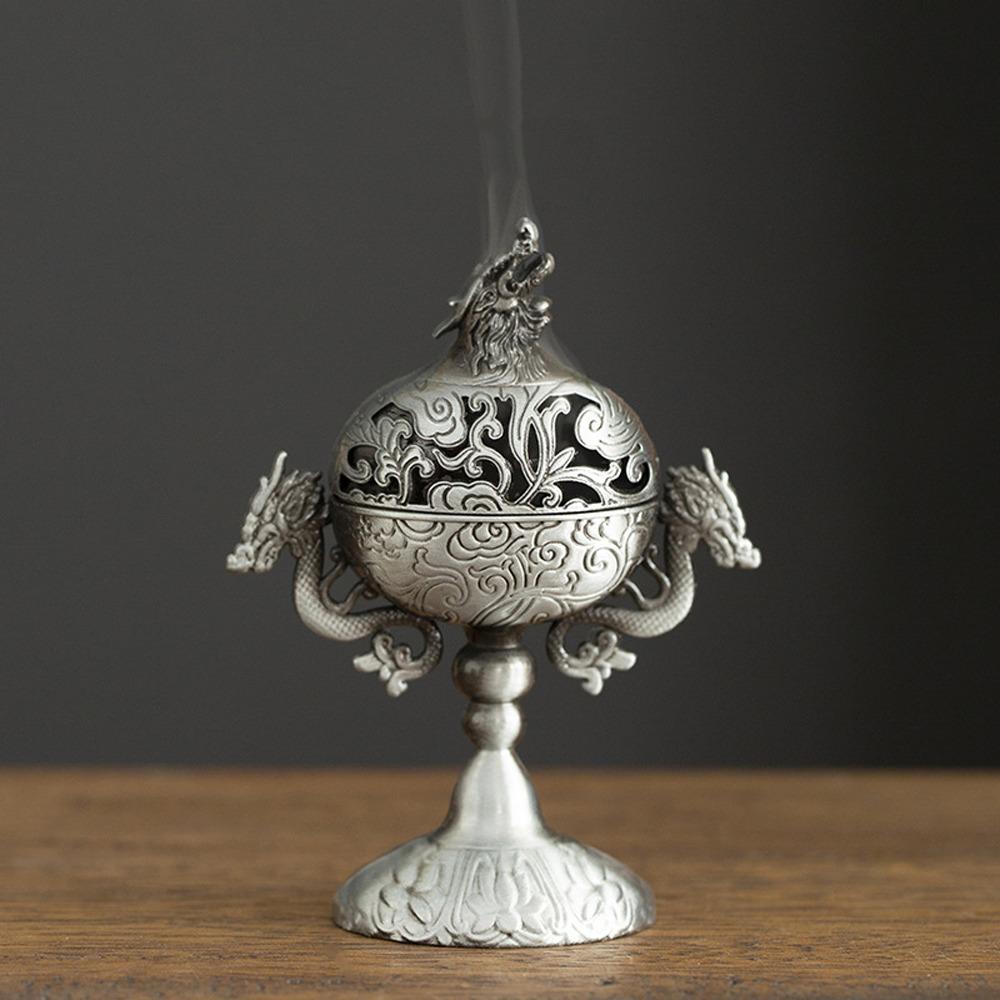 Handmade Zinc Zinc Alloy Incense Burner Hollow Out Sandalwood Incense Burner  Office Decoration