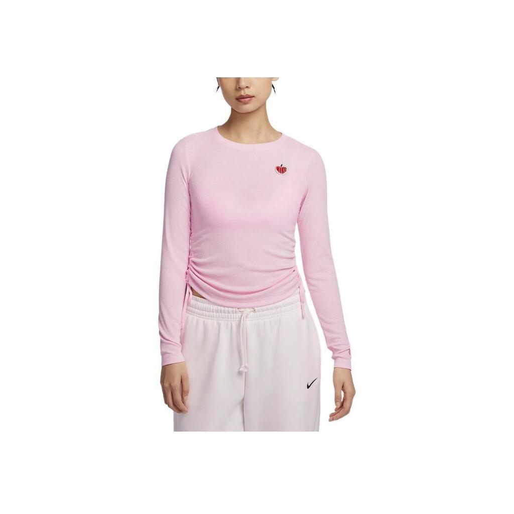 Nike Sportswear Ribbed Pullover Fashion Short Sleeve T-Shirt Women Tops Pink Foam HV8728663