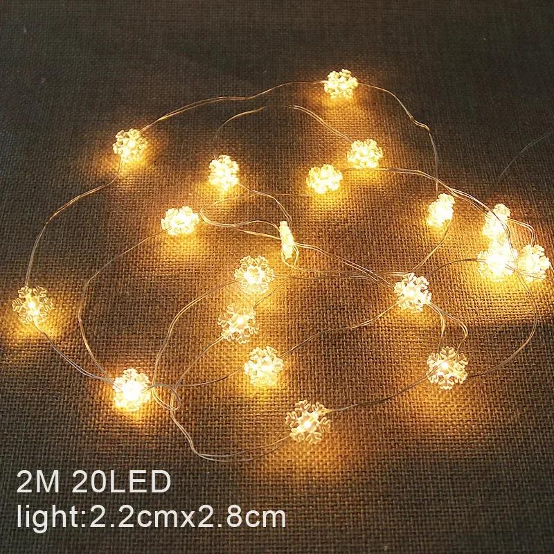 2024 Christmas Lights String Santa Claus Snowman Battery-operated Garland LED Christmas Decorative Light Party New Year's Decor