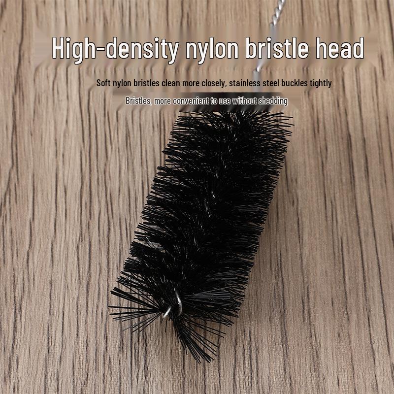 Long Handle Test Tube Brush with Soft and Hard Nylon Bristles for Industrial Pipe and Inner Hole Cleaning