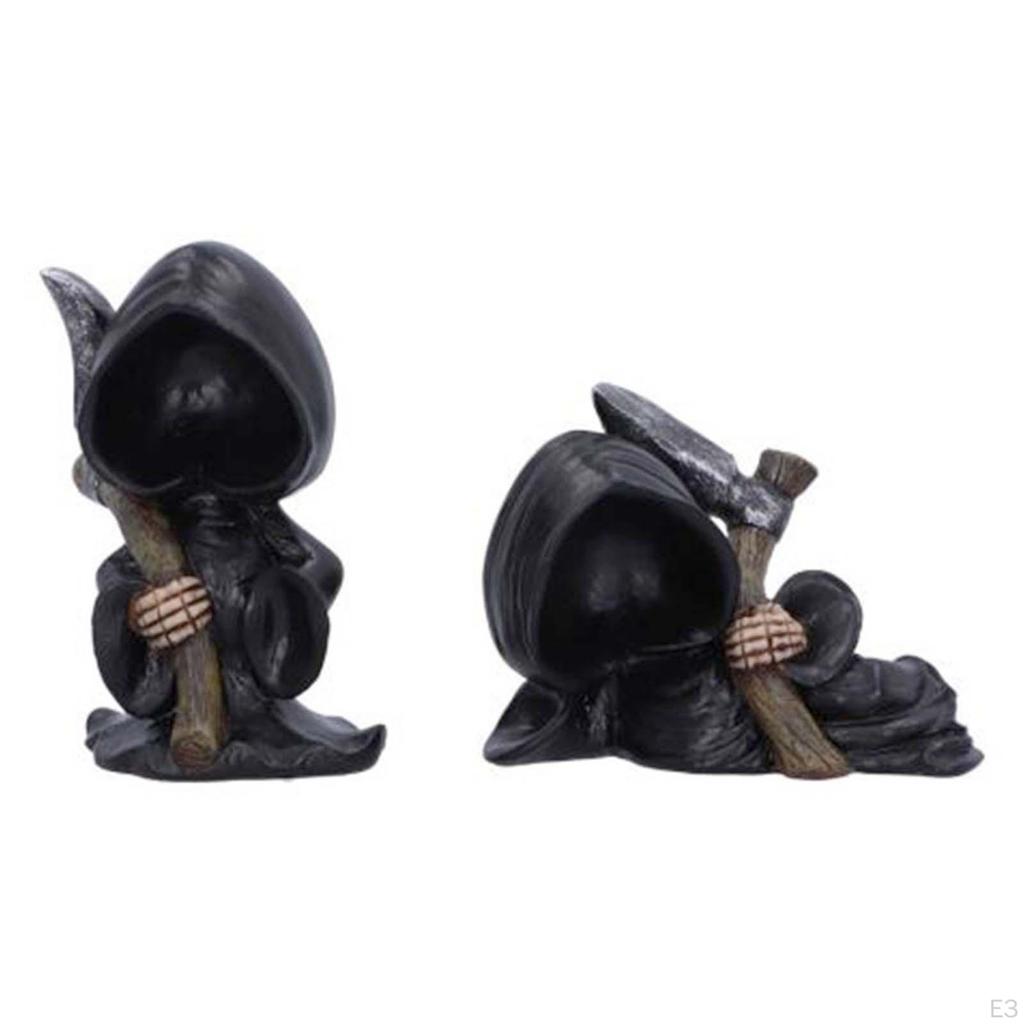 Statue Halloween Figurine Accent Ornaments, Holy Death, Santa Muerte Holding for Festival, Bedroom