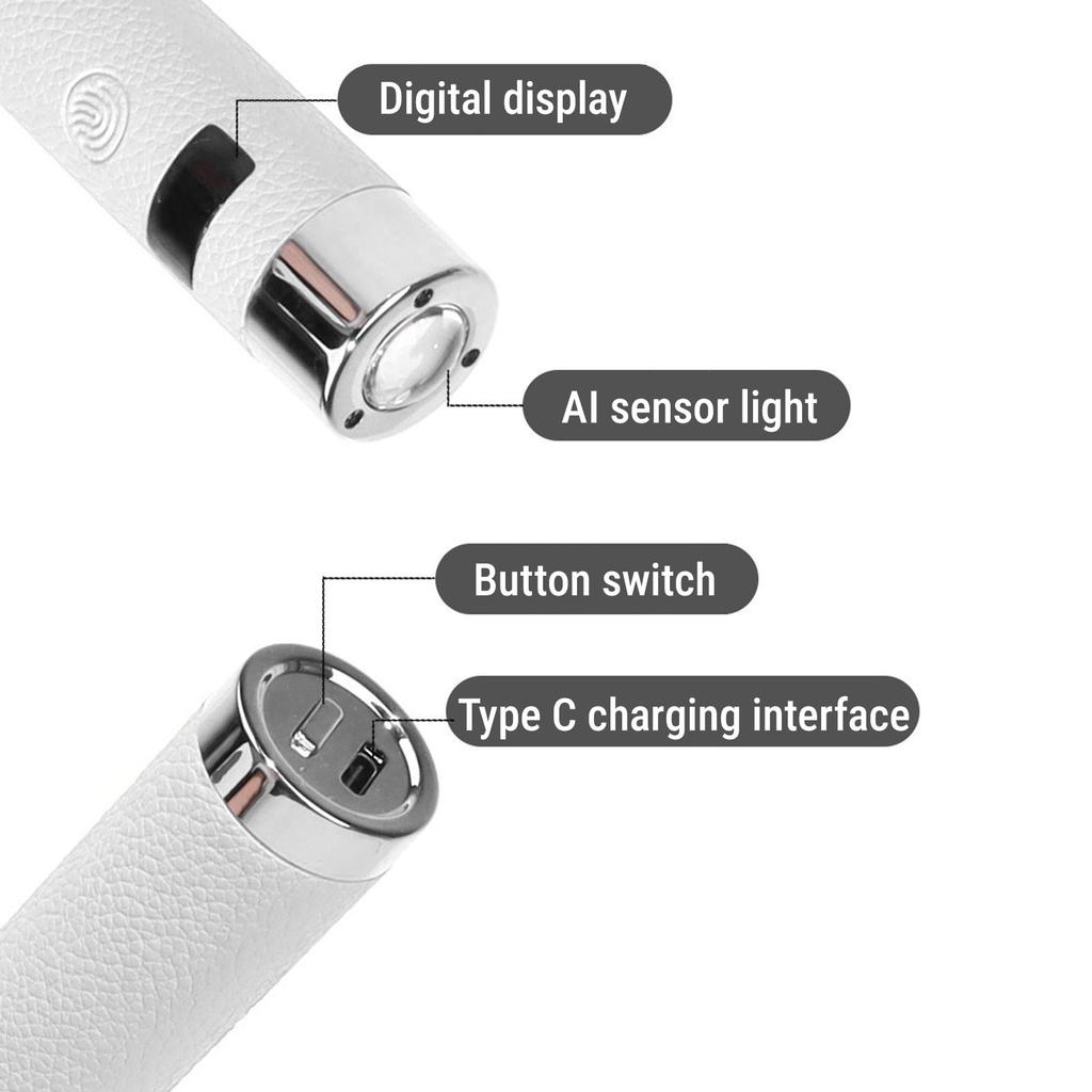 Handheld Nail Light with Gooseneck Magnetic Stand LED Chips 5X Light Concentration Effect Rechargeable Auto Sensor Nail Lamp