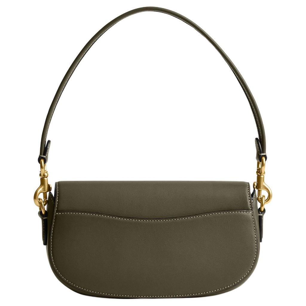 COACH Glove Leather Saddle Bag, Shoulder Bag Small Women's Olive Green CM702-B4ARY