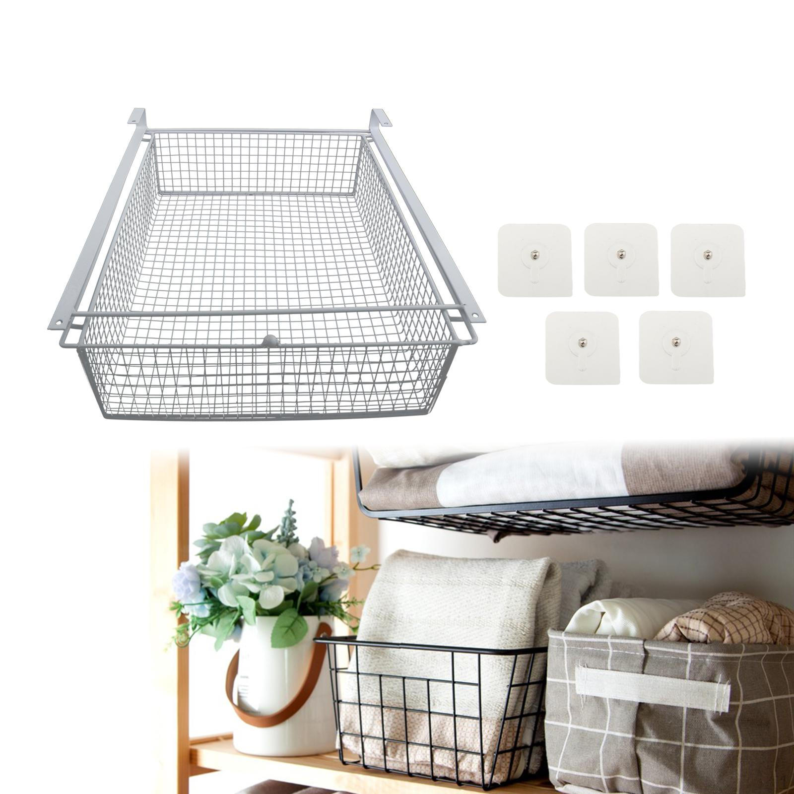 

Подвесной выдвижной ящик-корзина под полкой, многофункциональный выдвижной шкаф-органайзер для белый