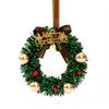Christmas Wreath Decoration Mini Wreath with Bow And Bell Artificial Greenery Wreath for Tree Door Wall Holiday Home Decoration