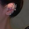 Elegant Butterfly Ear Cuff Sparkling Zircon Women Ear Loop Crystal Clip Earrings  Versatile Jewelry
