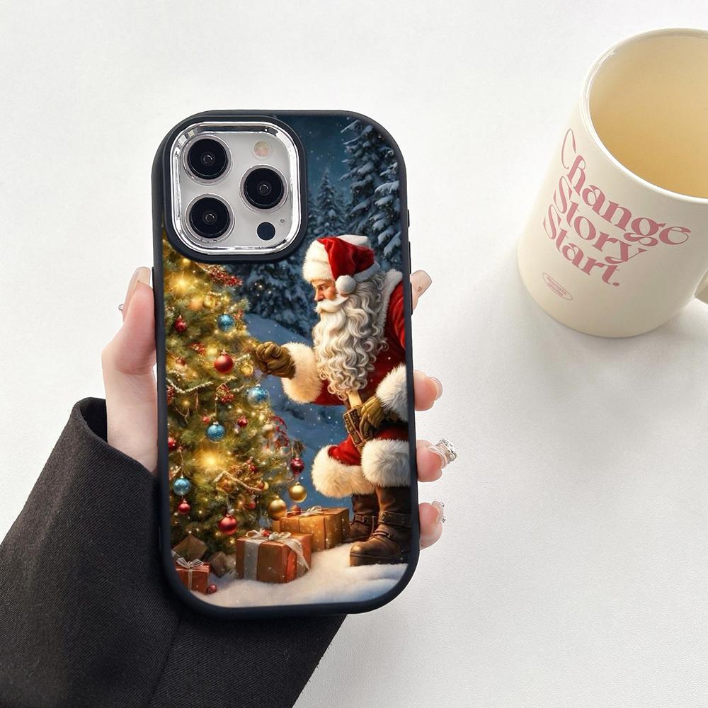 N105 рождественские и новогодние художественные мягкие чехлы для телефонов Samsung S24 — фото 10