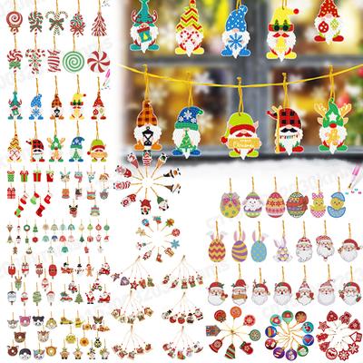 DIY Diamond Painting Christmas Tree Pendant Hanging Ornament Keychain Lady Bag Pendant DIY Xmas Gifts Christmas Decoration