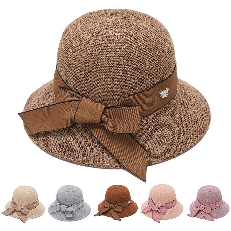 Summer Womens Wide Brim Straw Sun Hat With Sun Protection For Beach And Outdoor Activities